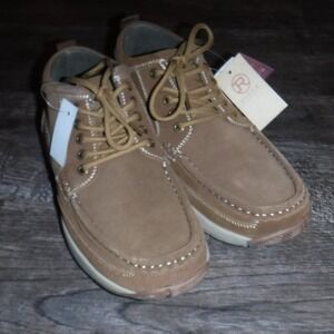 Roper Mens Clear Cut Tan Driving Shoes Moc Toe Casual Lace‎ Up